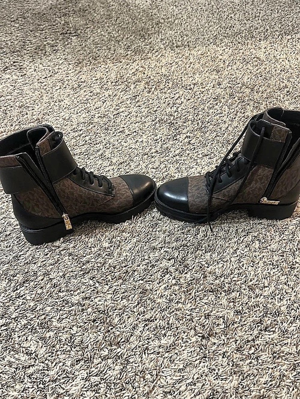 Michael Kors Alistair Combat Boot Boots Brown & Black US 6.5